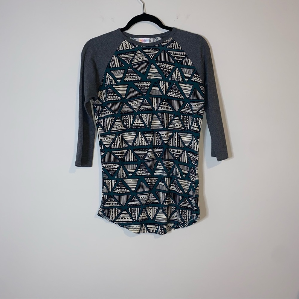 LuLaRoe Teal Green Geometric Tribal Print Randy Top